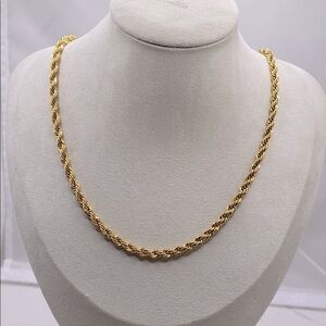 Heavy  stainless steel rope chain necklace